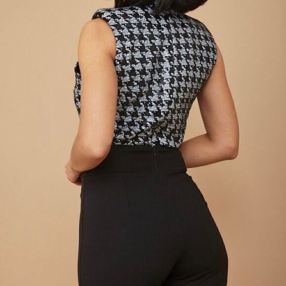 Black and white Sequence houndstooth bodysuit - Picture 5 of 13